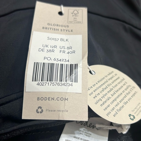 NWT Boden Santorini Halterneck Swimsuit Black.sz 8RHot deal🔥 - Picture 8 of 9